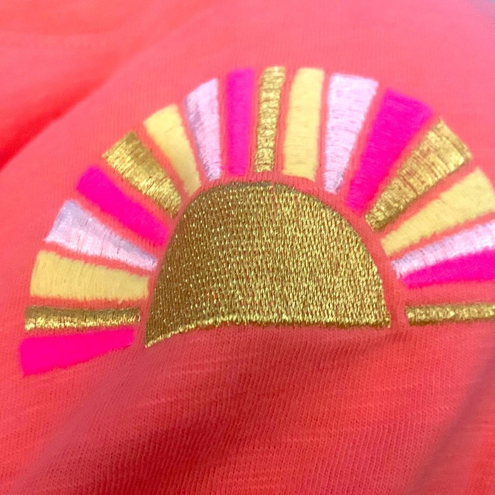 peach T-shirt for girls/kids cat and jack with cute sunset in middle